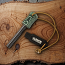 Casstrom Fire Steel Striker Strike Cord Striker Plate With Green Canvas Micarta