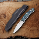 Casstrom No 10 SFK Knife 4" 14C28N Sandvik Steel Blade Blue Birch Wood Handle