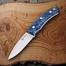 Casstrom No 10 SFK Knife 4" 14C28N Sandvik Steel Blade Blue Birch Wood Handle