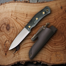 Casstrom No.10 Swedish Forest Fixed Knife 4" K720 Tool Steel Blade Green Canvas Micarta Handle