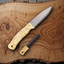 Casstrom No 10 Forest Fixed Knife 3.88" K720 Steel Full Blade Curly Birch Handle