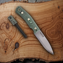 Casstrom No.10 SFK Fixed Knife 4" 14C28N Steel Blade Green Canvas Micarta Handle
