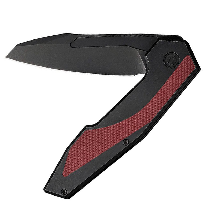 Civivi Hypersonic Frame Folding Knife 3.75" 14C28N Sandvik Steel Extended Tang Blade Black Stainless Steel / Burgundy G10 Inlay Handle 220113 -Civivi - Survivor Hand Precision Knives & Outdoor Gear Store