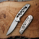 Civivi Perf Framelock Folding Knife 3.13" Nitro V Steel Blade Stainless Handle