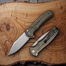 Civivi Cogent Folding Knife 3.5" 14C28N Sandvik Steel Blade Green Micarta Handle