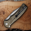 Civivi Cogent Folding Knife 3.5" 14C28N Sandvik Steel Blade Green Micarta Handle