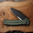 Civivi Cogent Folding Knife 3.5" 14C28N Sandvik Steel Blade Green Micarta Handle