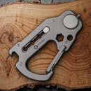 Civivi Polymorph Carabiner Keychain Multi Tool Gray Titanium Utility Plain Blade