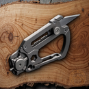 Civivi Polymorph Carabiner Keychain Multi Tool Gray Titanium Utility Plain Blade
