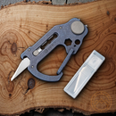 Civivi Polymorph Carabiner Keychain Titanium Multi Tool Blue Utility Blades