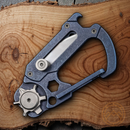 Civivi Polymorph Carabiner Keychain Titanium Multi Tool Blue Utility Blades