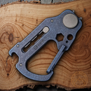 Civivi Polymorph Carabiner Keychain Titanium Multi Tool Blue Utility Blades