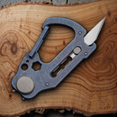 Civivi Polymorph Carabiner Keychain Titanium Multi Tool Blue Utility Blades
