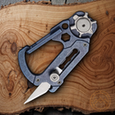 Civivi Polymorph Carabiner Keychain Titanium Multi Tool Blue Utility Blades