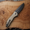 Civivi Synergy 3 Folding Knife 3.25" Nitro-V Steel Blade Tan G10 Handle