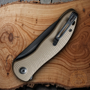 Civivi Synergy 3 Folding Knife 3.25" Nitro-V Steel Blade Tan G10 Handle