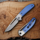 Civivi Trailblazer Folding Knife 3" 14C28N Sandvik Steel Blade Blue G10 Handle
