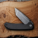Civivi Brazen Linerlock Folding Knife 3.46" Damascus Steel Blade Micarta Handle