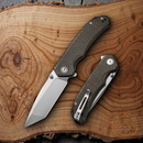 Civivi Brazen Linerlock Folding Knife 3.46" D2 Steel Blade Green Micarta Handle