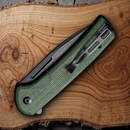 Civivi Conspirator Folding Knife 3.5" Nitro V Steel Blade Green Micarta Handle