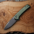 Civivi Conspirator Folding Knife 3.5" Nitro V Steel Blade Green Micarta Handle