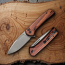 Civivi Conspirator Folding Knife 3.5" Nitro V Steel Blade Cuibourtia Wood Handle