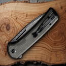 Civivi Conspirator Folding Knife 3.48" Damascus Steel Blade Green Micarta Handle
