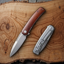 Civivi Cetos Frame Folding Knife 3.48" 14C28N Steel Blade Wood/Stainless Handle