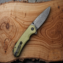 Civivi Brazen Linerlock Folding Knife 3.5" Damascus Steel Blade Micarta Handle