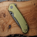 Civivi Brazen Linerlock Folding Knife 3.5" Damascus Steel Blade Micarta Handle