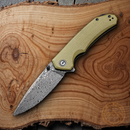 Civivi Brazen Linerlock Folding Knife 3.5" Damascus Steel Blade Micarta Handle
