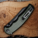 Civivi P87 Folder Folding Knife 2.90" Nitro-V Steel Blade Green Micarta Handle