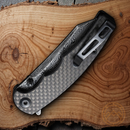 Civivi P87 Folding Knife 2.88" Damascus Steel Extended Tang Blade Carbon Fiber Handle
