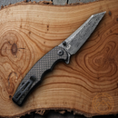 Civivi P87 Folding Knife 2.88" Damascus Steel Extended Tang Blade Carbon Fiber Handle