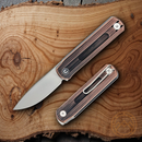 Civivi Slip Joint Folding Knife 2.63" Nitro-V Steel Blade Black Hand Rubbed Copper Handle