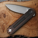 Civivi Slip Joint Folding Knife 2.63" Nitro-V Steel Blade Black Hand Rubbed Copper Handle