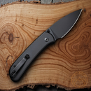 Civivi Qubit Folding Knife 3" 14C28N Steel Drop Blade Black Aluminum Handle