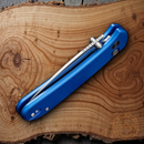 Civivi Qubit Folding Knife 3" 14C28N Sandvik Steel Blade Blue Aluminum Handle