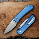 Civivi Qubit Folding Knife 3" 14C28N Sandvik Steel Blade Blue Aluminum Handle