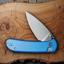 Civivi Qubit Folding Knife 3" 14C28N Sandvik Steel Blade Blue Aluminum Handle