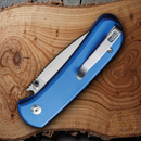 Civivi Qubit Folding Knife 3" 14C28N Sandvik Steel Blade Blue Aluminum Handle