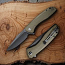 Civivi Baklash Folding Knife 3.5" 9Cr18MoV Steel Blade Green Micarta Handle 801K