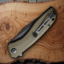 Civivi Baklash Folding Knife 3.5" 9Cr18MoV Steel Blade Green Micarta Handle 801K