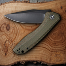 Civivi Baklash Folding Knife 3.5" 9Cr18MoV Steel Blade Green Micarta Handle 801K