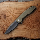 Civivi Baklash Folding Knife 3.5" 9Cr18MoV Steel Blade Green Micarta Handle 801K