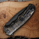 Civivi Praxis Folding Knife 3.75" 9Cr18MoV Steel Blade Shredded Carbon Fiber/Clear Resin Handle