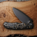 Civivi Praxis Folding Knife 3.75" 9Cr18MoV Steel Blade Shredded Carbon Fiber/Clear Resin Handle