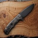 Civivi Praxis Folding Knife 3.75" 9Cr18MoV Steel Blade Shredded Carbon Fiber/Clear Resin Handle