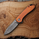 Civivi Elementum Folding Knife 2.96" Damascus Steel Blade Cuibourtia Wood Handle