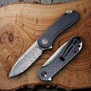 Civivi Elementum Folding Knife 3" Damascus Steel Blade G10 w/CF Overlay Handle